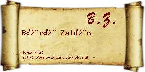 Báró Zalán névjegykártya